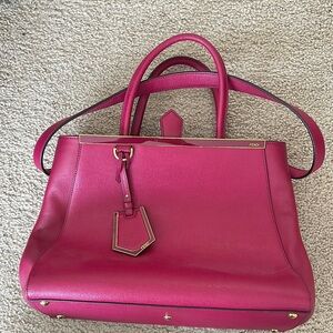 FENDI Pink 2Jours Leather Tote Bag